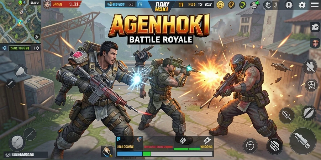 Gameplay Battle Royale yang mendebarkan di AGENHOKI.