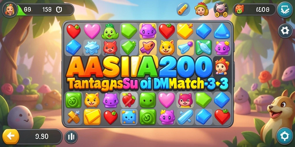 Screenshot gameplay ASIA200 dengan aksi Match-3 yang seru.