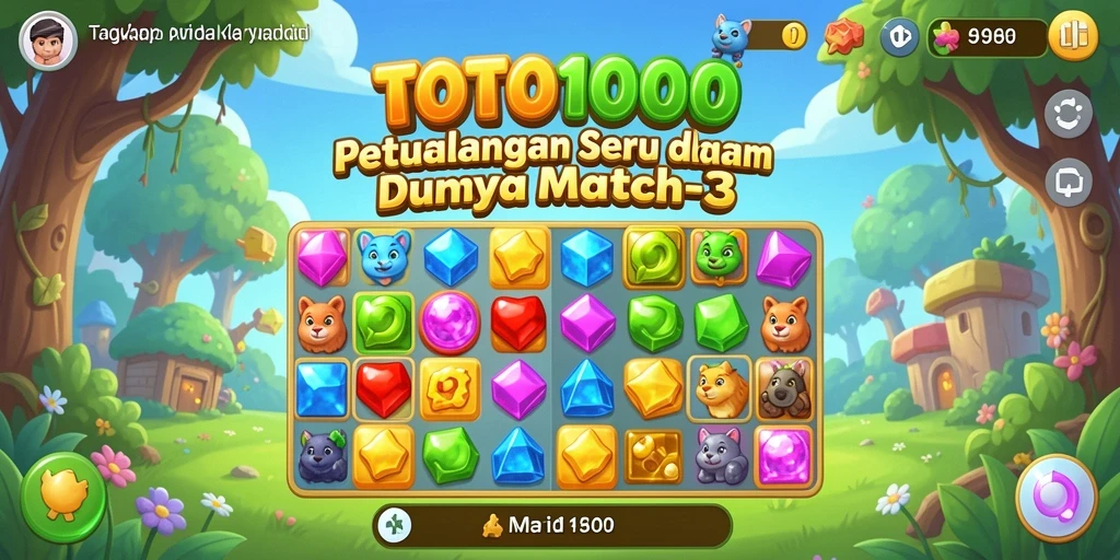 Tampilan gameplay TOTO1000 yang penuh warna dan menantang.