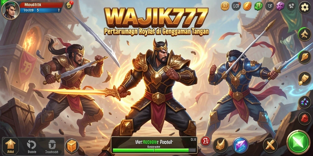 Tangkapan layar utama WAJIK777 menampilkan aksi intens dalam pertempuran Battle Royale.
