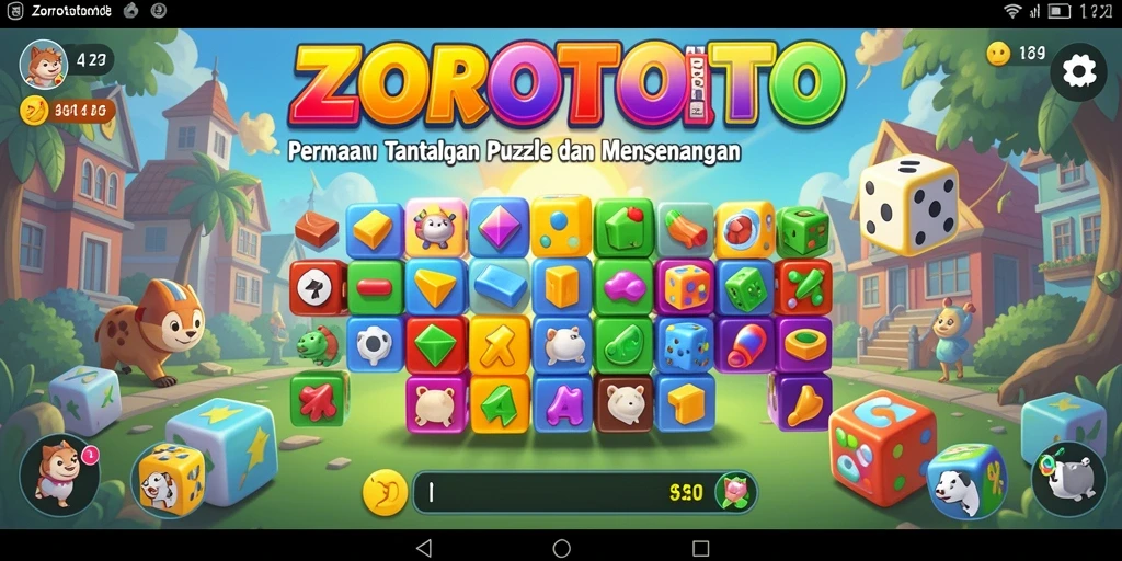 Tampilan gameplay ZOROTOTO dengan tantangan puzzle menarik.